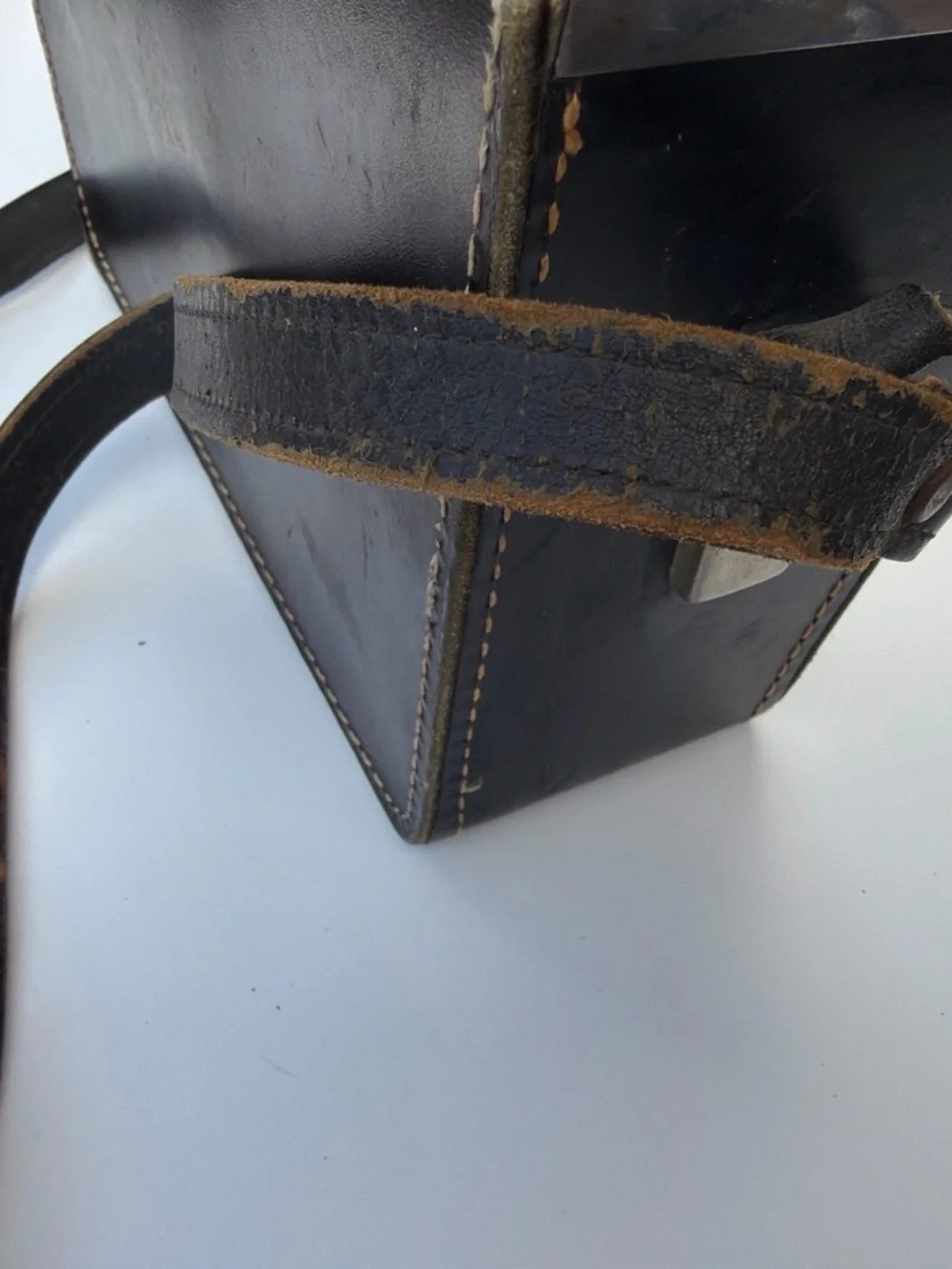 Vintage Bell & Howell Black Leather Camera Case Crossbody Carrying Case